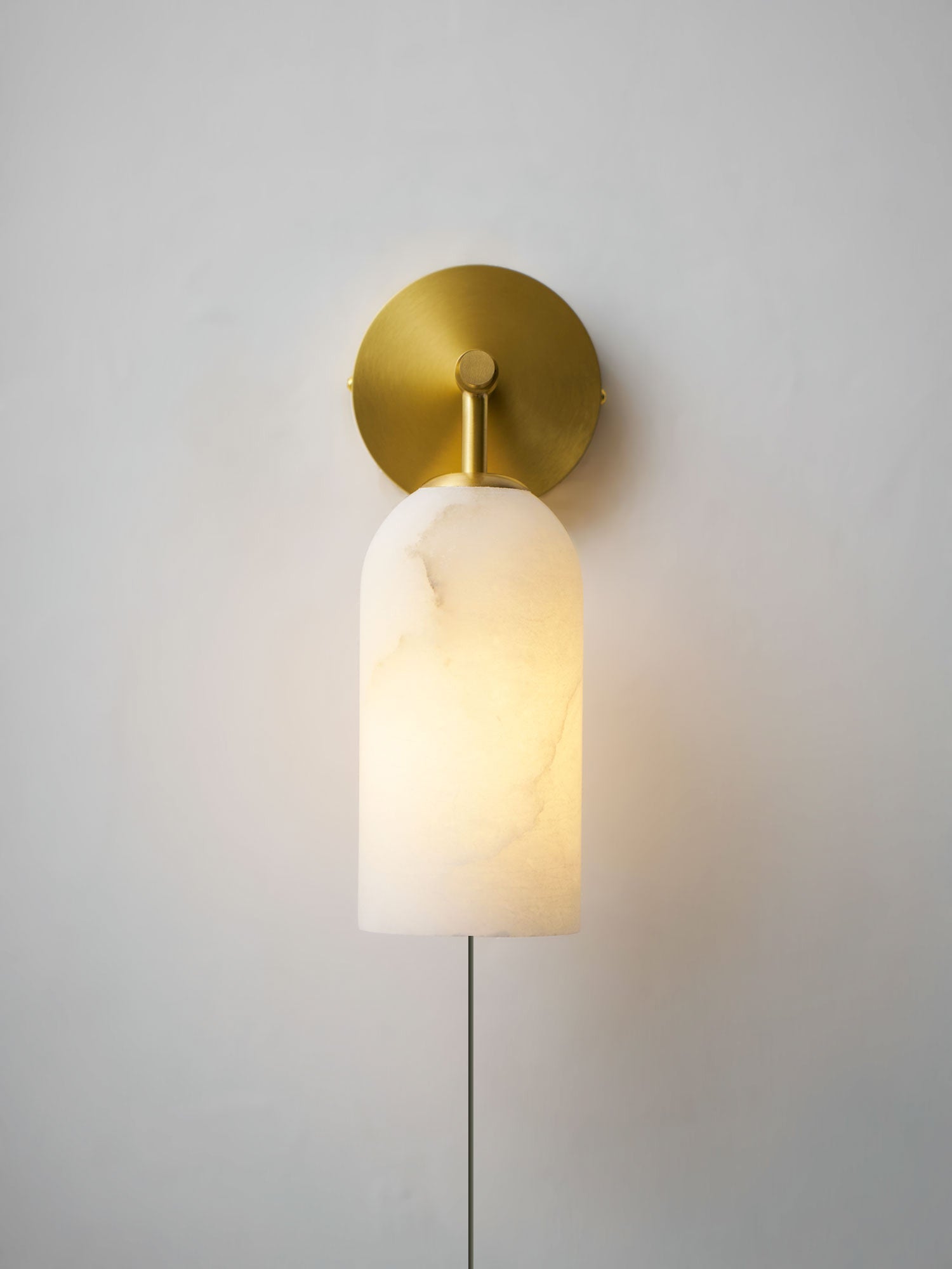 Pillar Alabaster Plug-in Wall Sconce