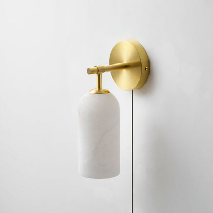 Pillar Alabaster Plug-in Wall Sconce