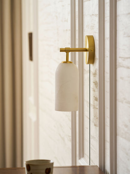 Pillar Alabaster Plug-in Wall Sconce