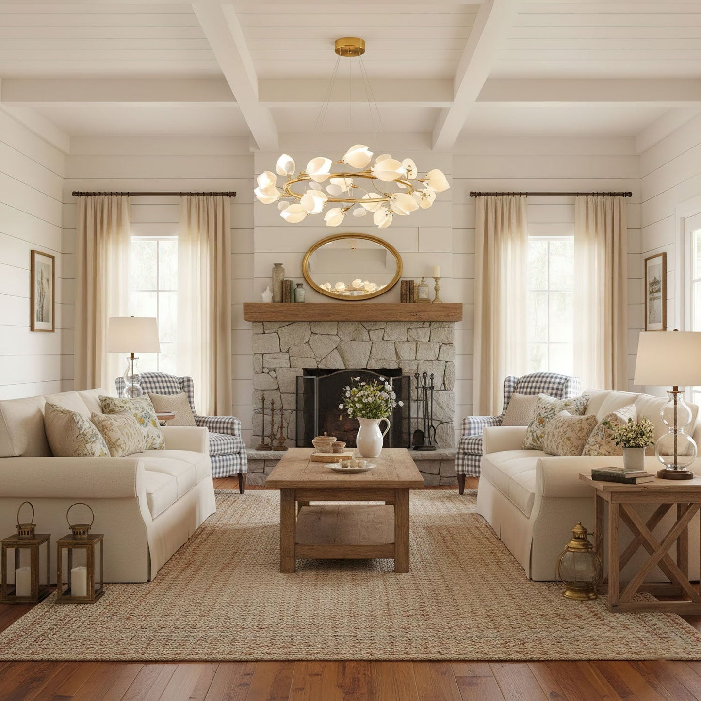Porcelain Magnolia Chandelier