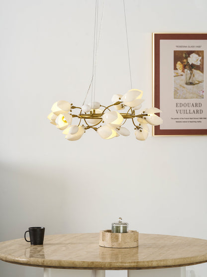 Porcelain Magnolia Chandelier