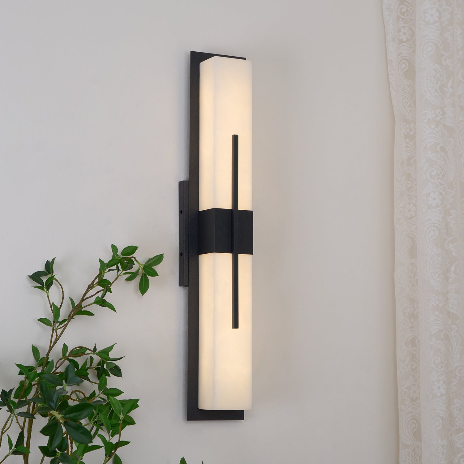 Possini Outdoor Alabaster Wall Light