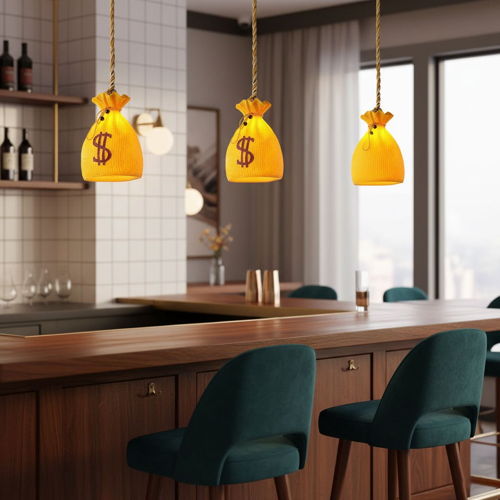 Prosperity Pouch Resin Pendant Lamp