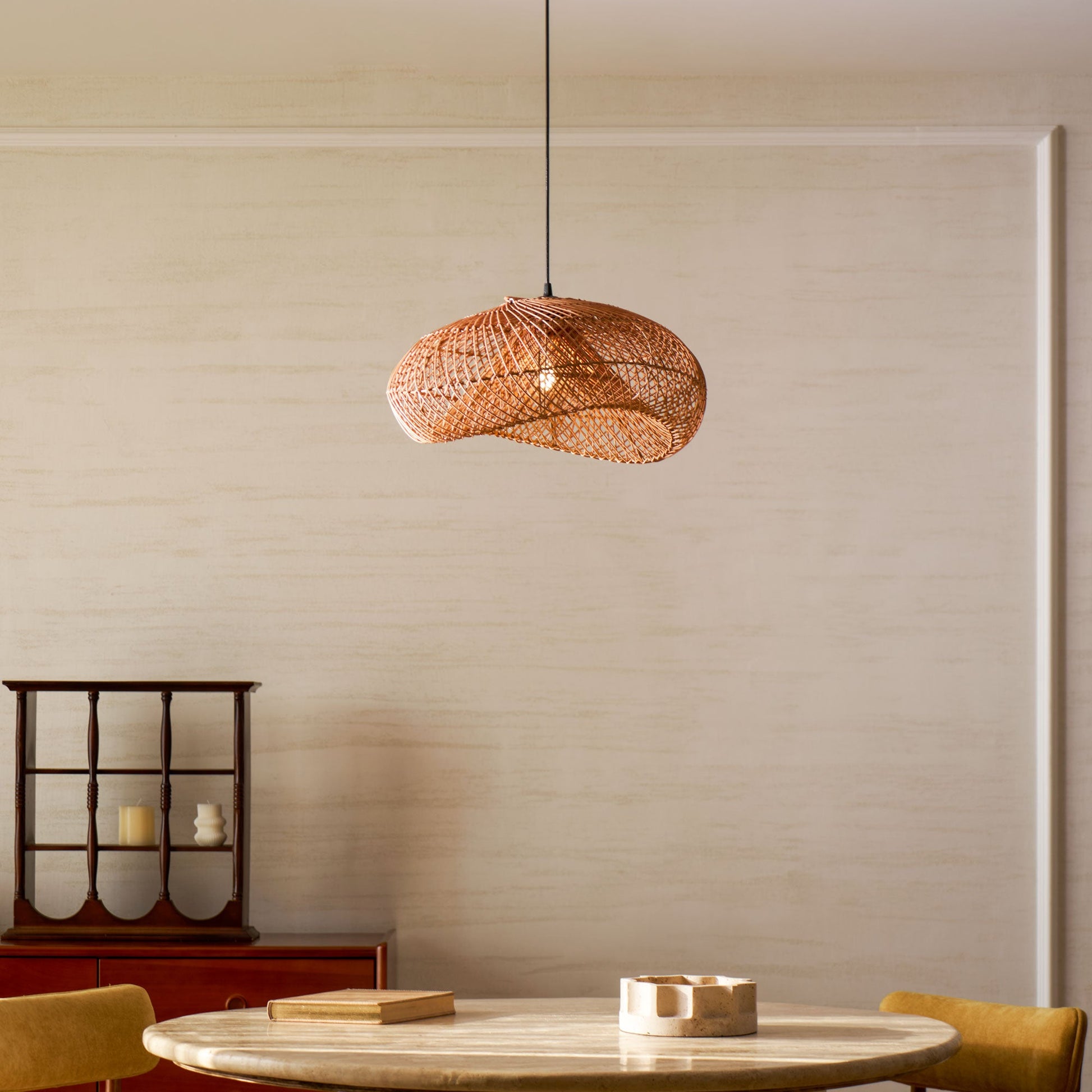Rattan Wave Pendant Light