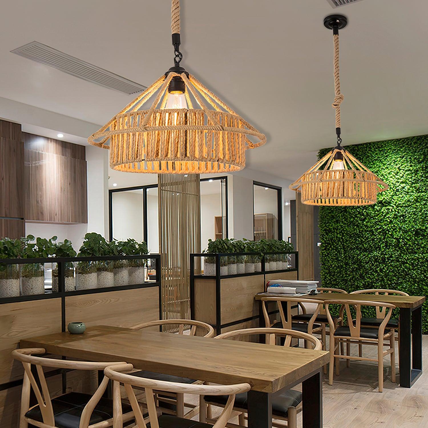 Retro Hemp Rope Exquisite Pendant Light