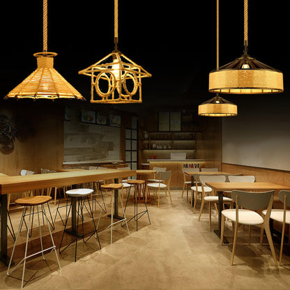 Retro Hemp Rope Interesting Pendant Light