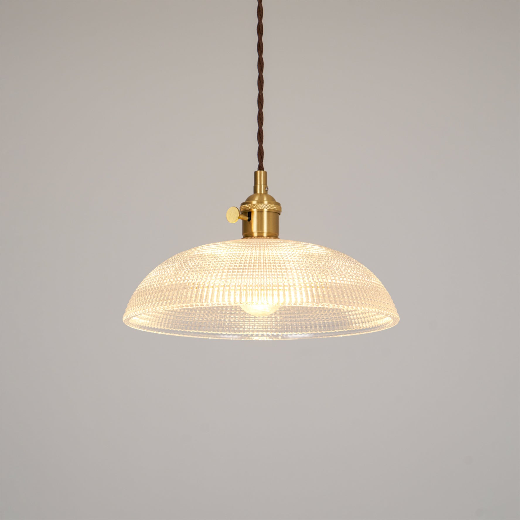 Ribbed Spiral Pendant Light