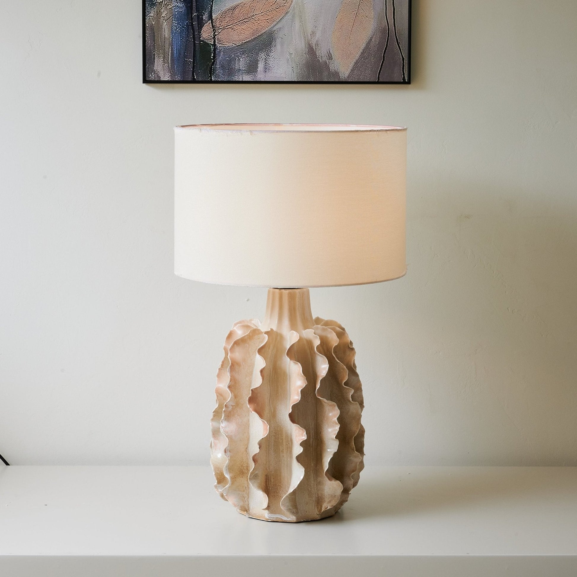 Rippled Clay Table Lamp