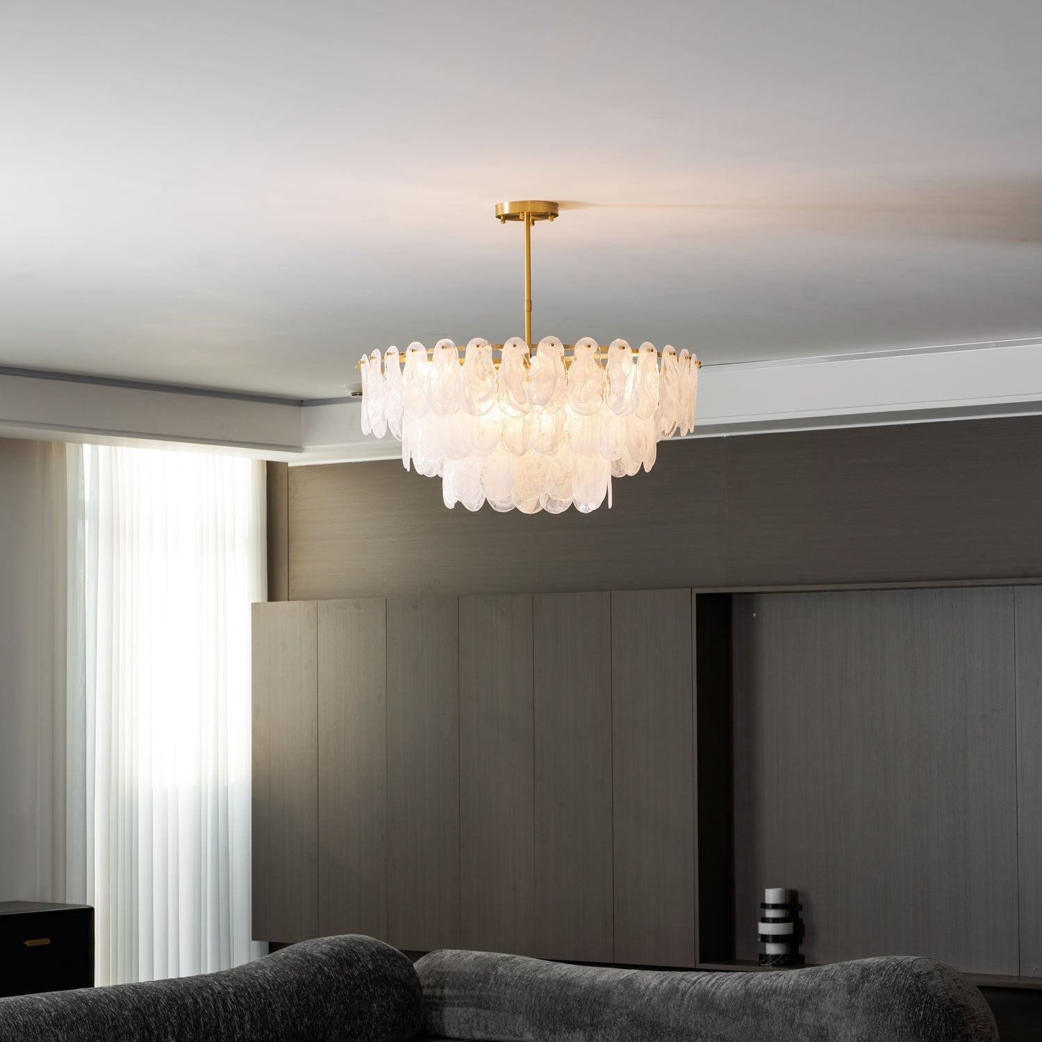 Round Cloud Glass Chandelier