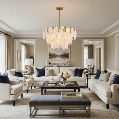 Round Cloud Glass Chandelier