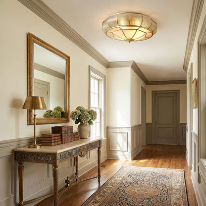 Round Textured Glass Ceiling Light
