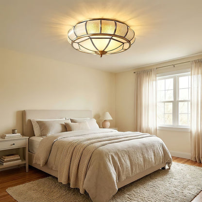 Round Textured Glass Ceiling Light