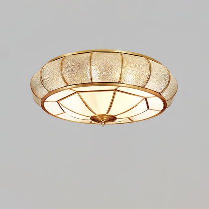 Round Textured Glass Ceiling Light