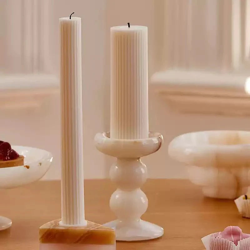 Sculpted Jade Candle Holder