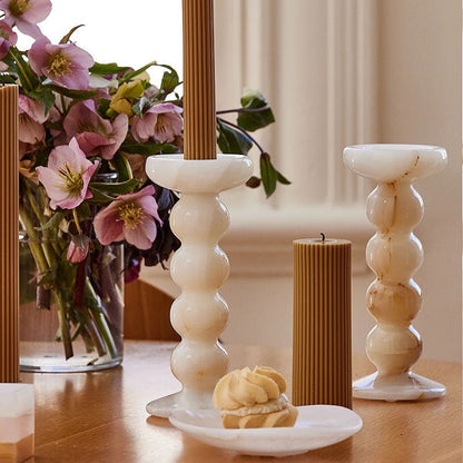 Sculpted Jade Candle Holder