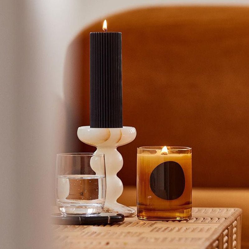 Sculpted Jade Candle Holder