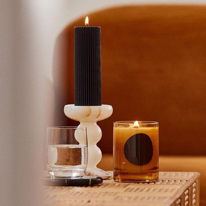 Sculpted Jade Candle Holder