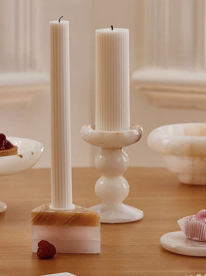 Sculpted Jade Candle Holder