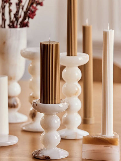 Sculpted Jade Candle Holder