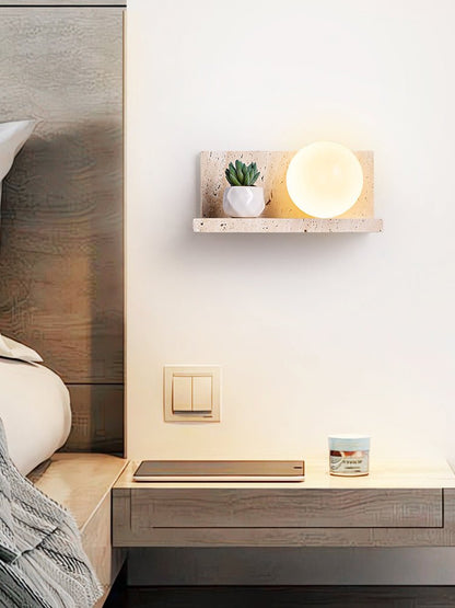 Shelf Travertine Sconce