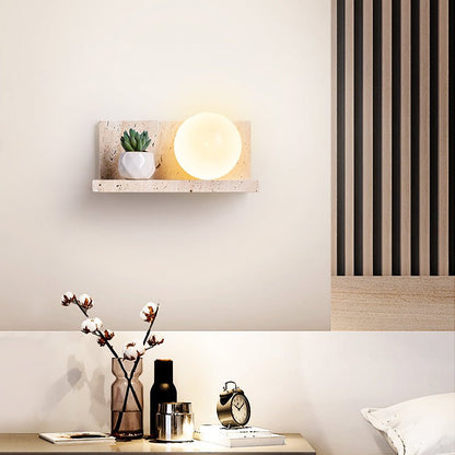 Shelf Travertine Sconce