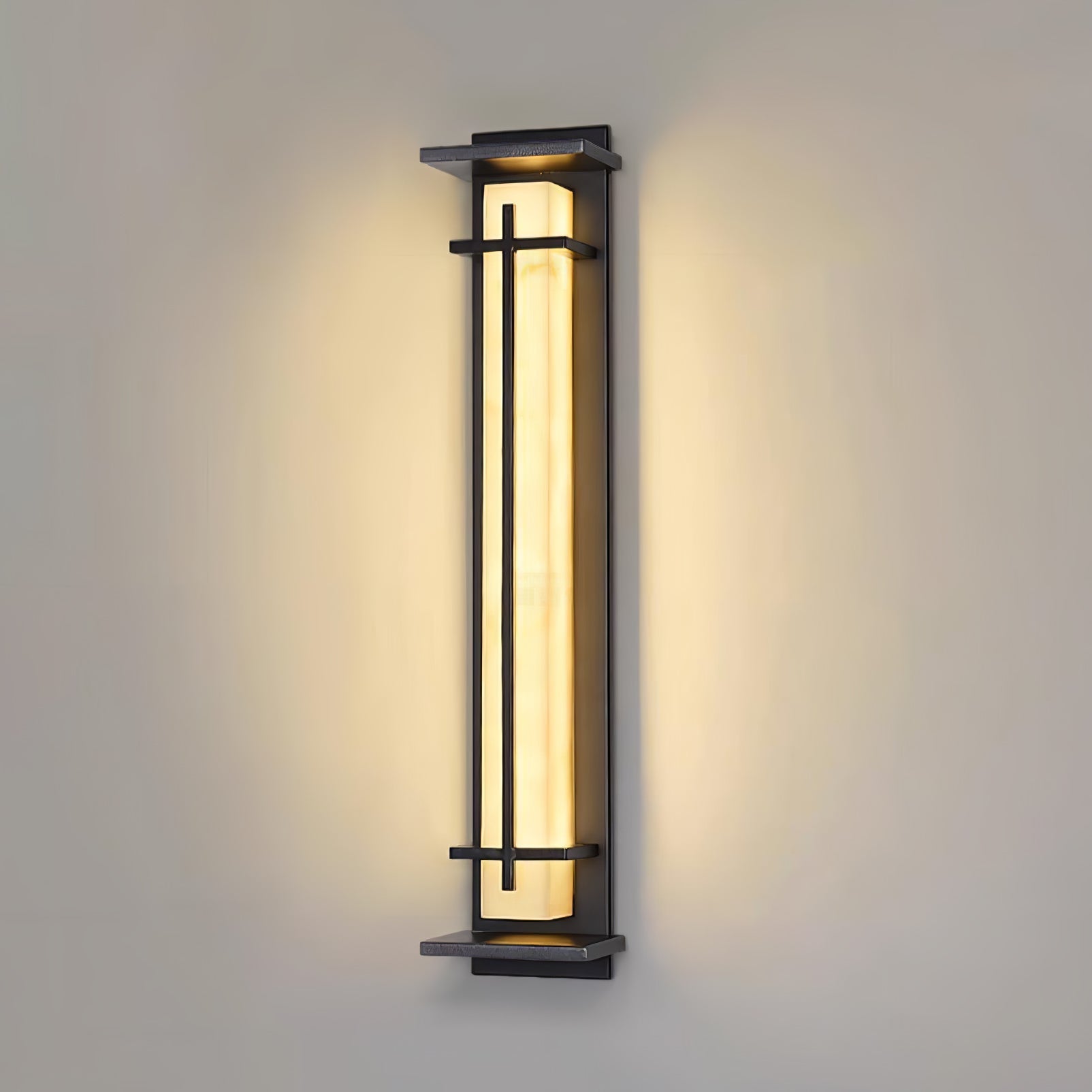 Square Outdoor Alabaster Wall Light