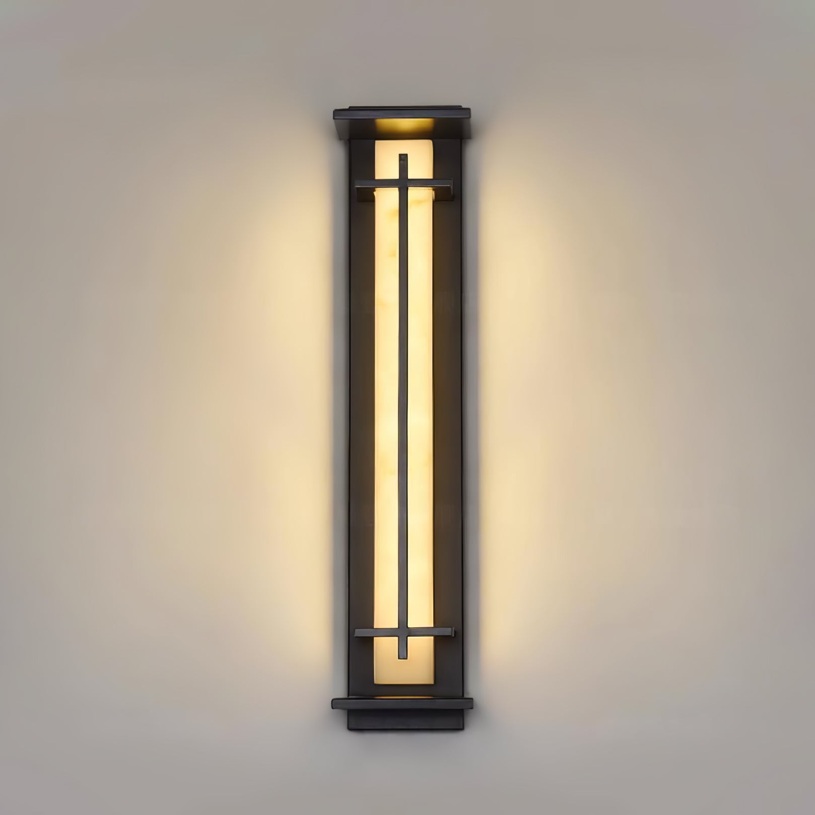 Square Outdoor Alabaster Wall Light