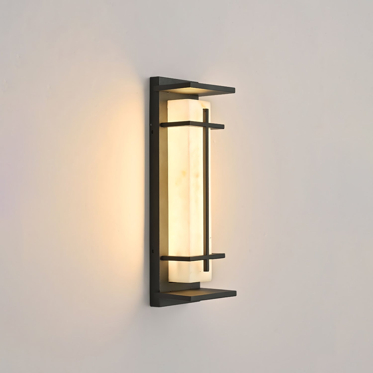 Square Outdoor Alabaster Wall Light