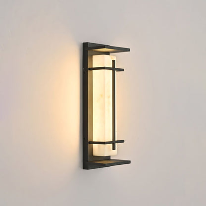 Square Outdoor Alabaster Wall Light