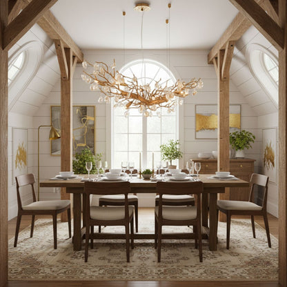 Stone Crystal Brass Chandelier