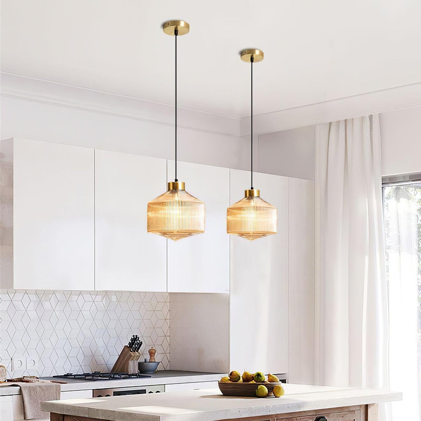 Striped Spinning Top Pendant Light