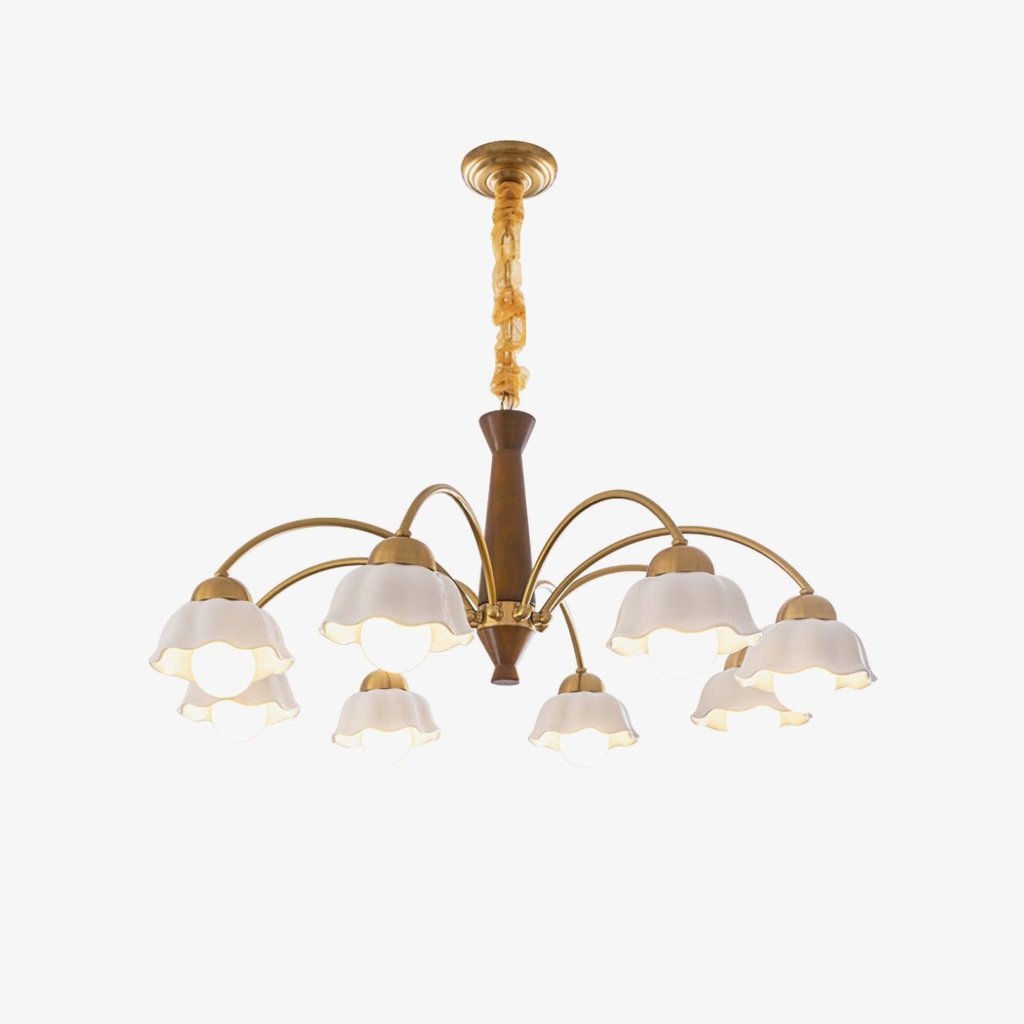 Swedish Modern Gold Chandelier