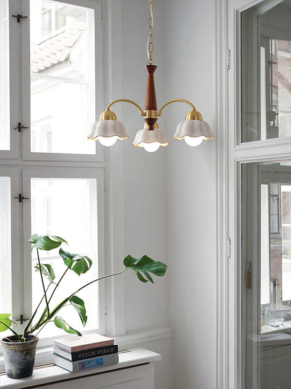 Swedish Modern Gold Chandelier
