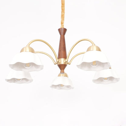 Swedish Modern Gold Chandelier