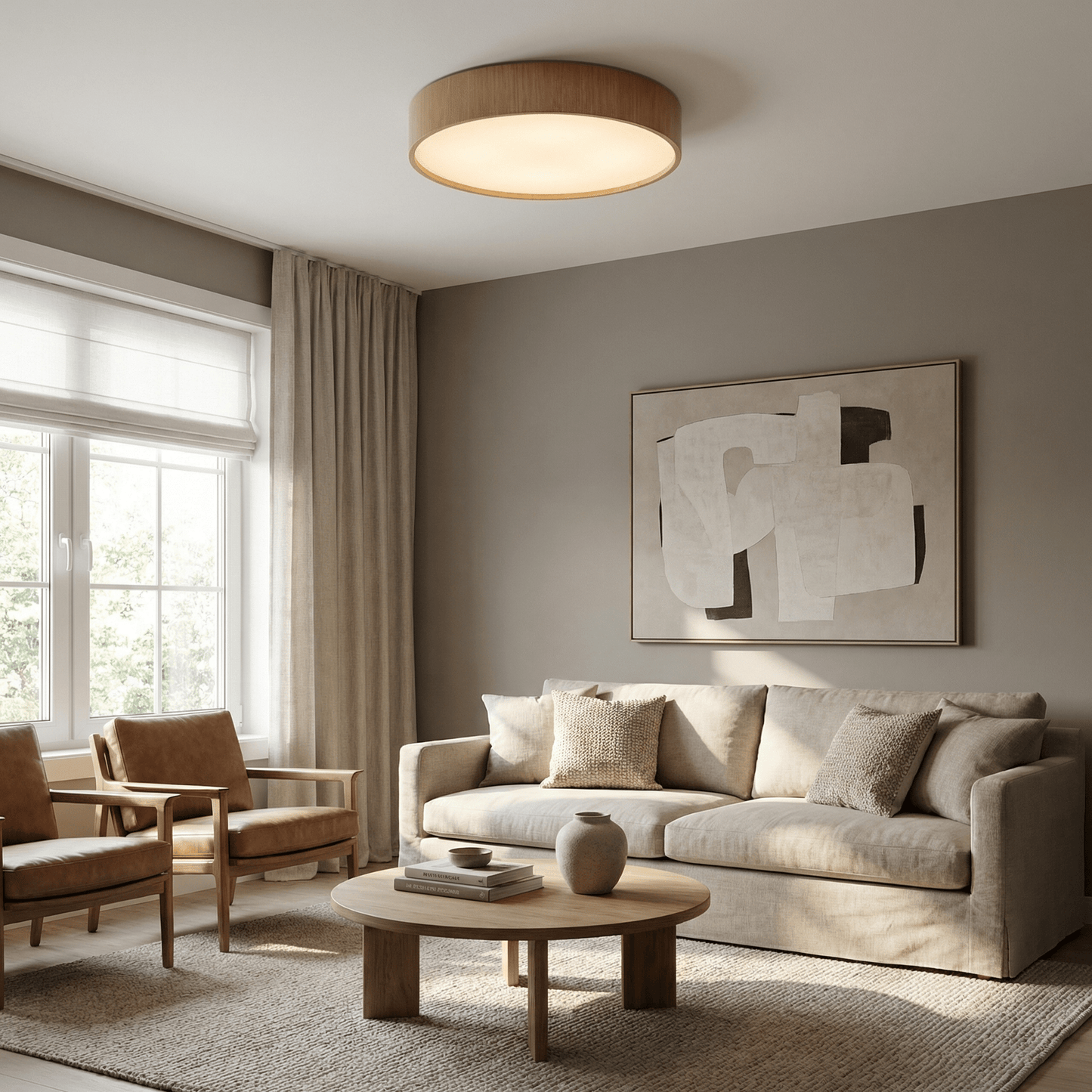 Sylva Minimalist Timber Ceiling Lamp