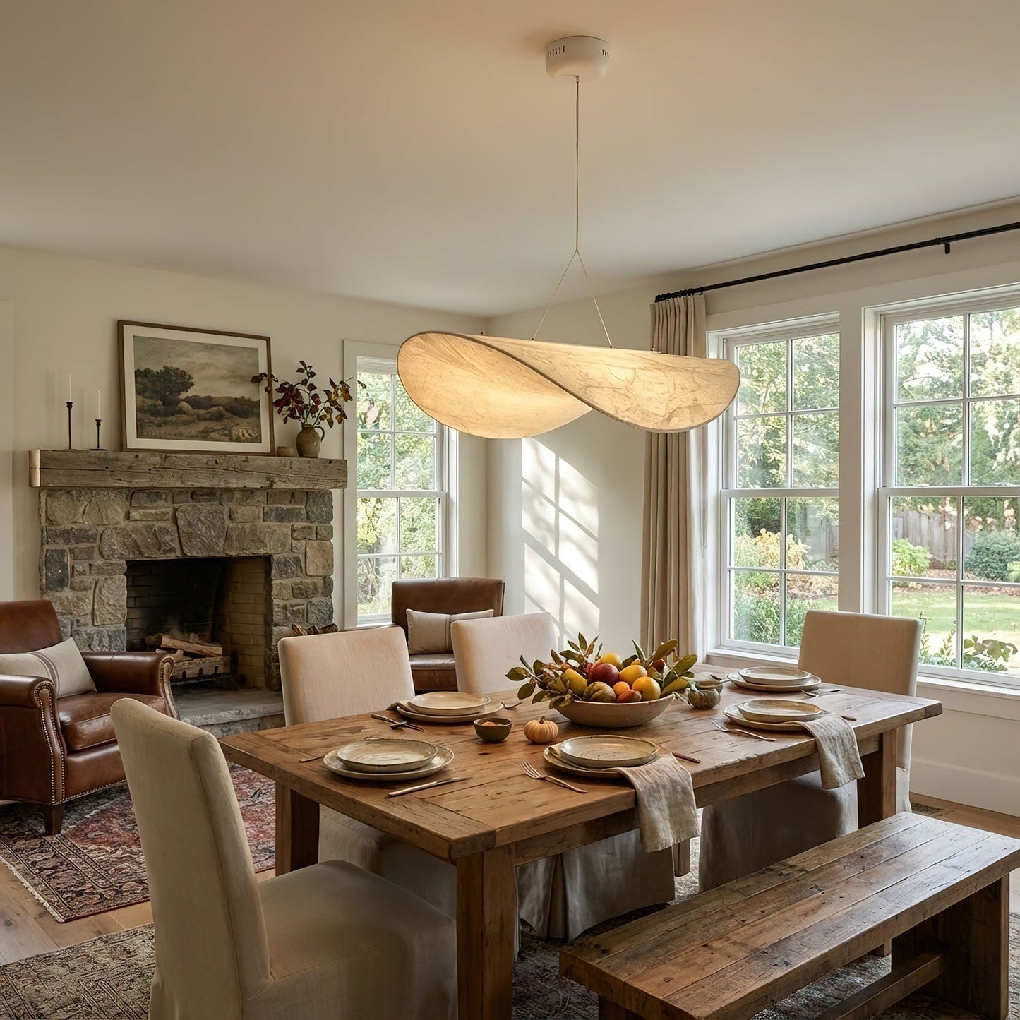 Tense Silk Pendant Light