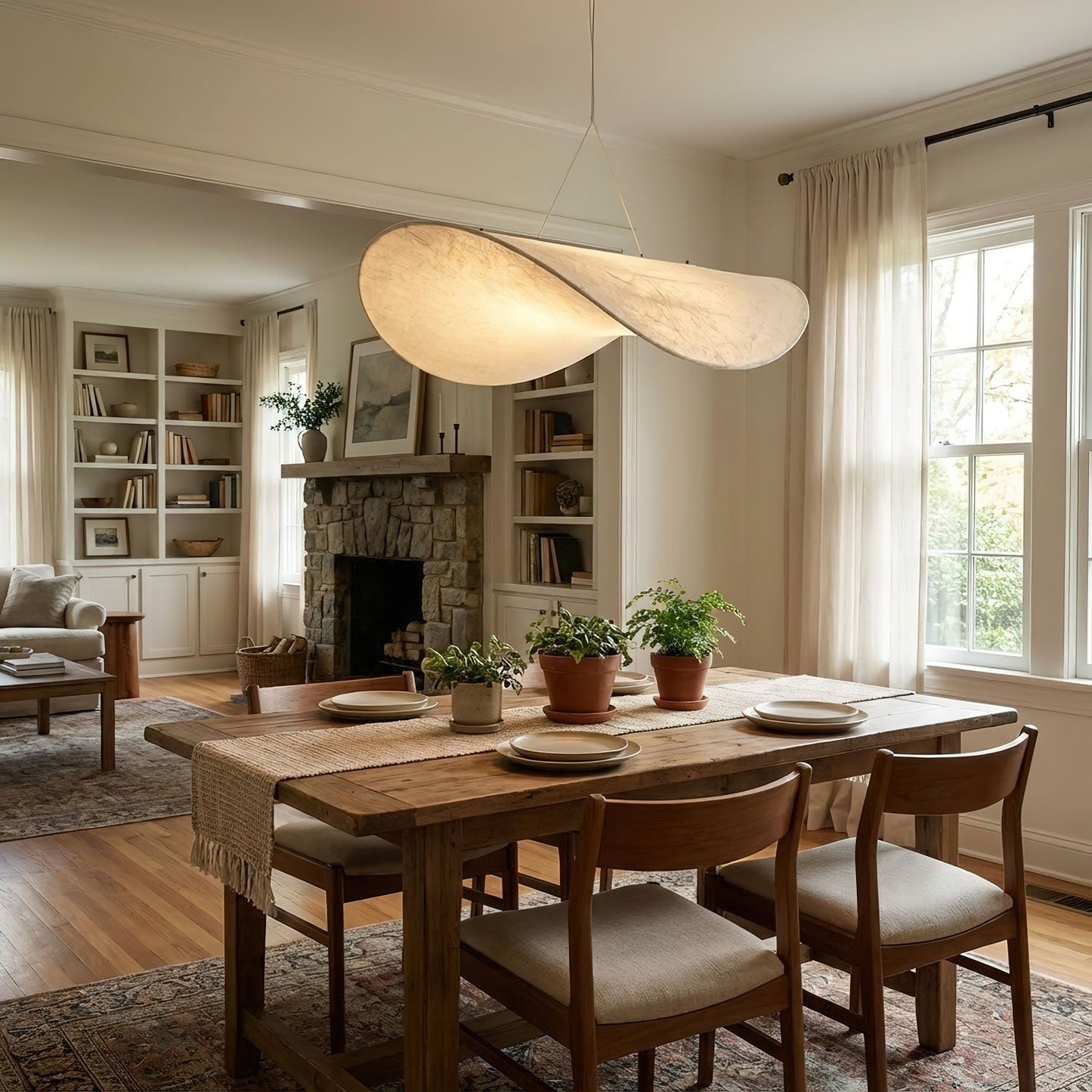 Tense Silk Pendant Light