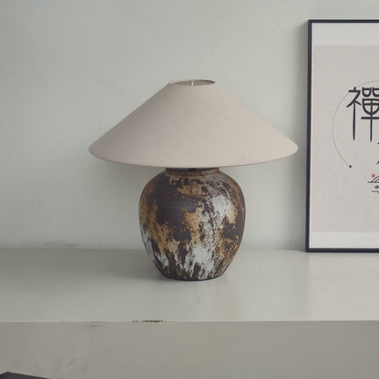 Textured Ceramic Jar Table Lamp