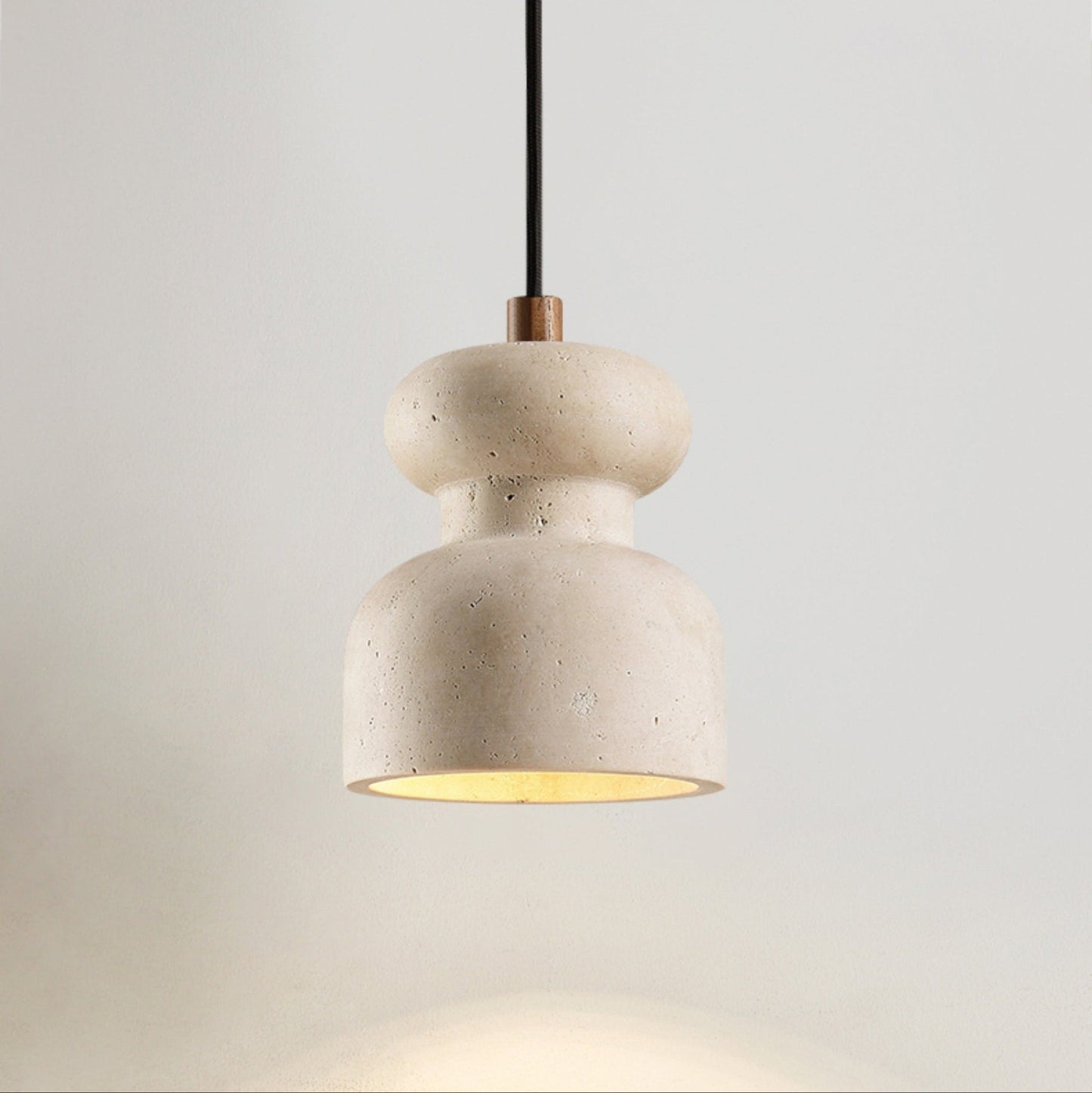 Textured Travertine Gourd Pendant Light