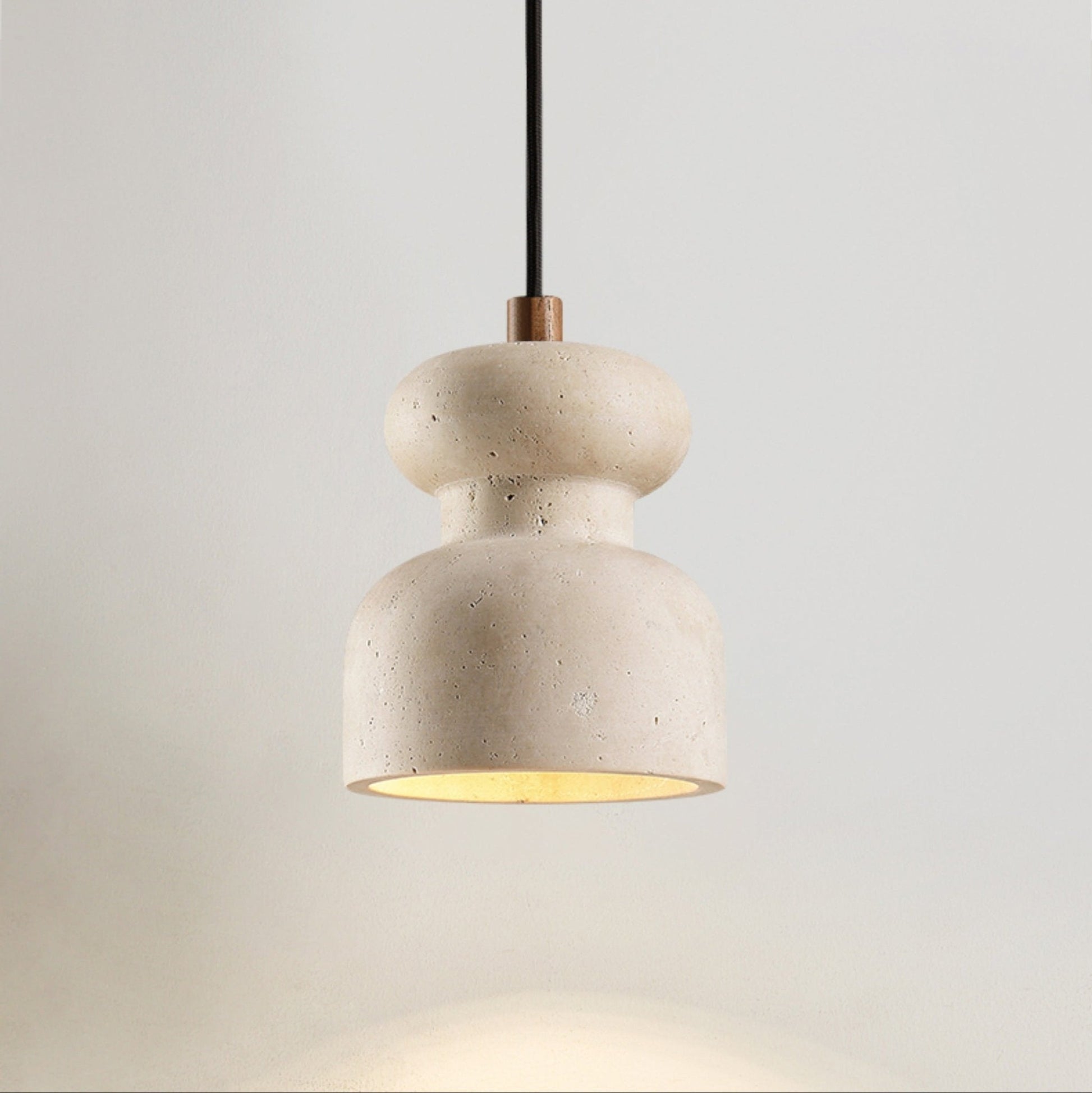 Textured Travertine Gourd Pendant Light