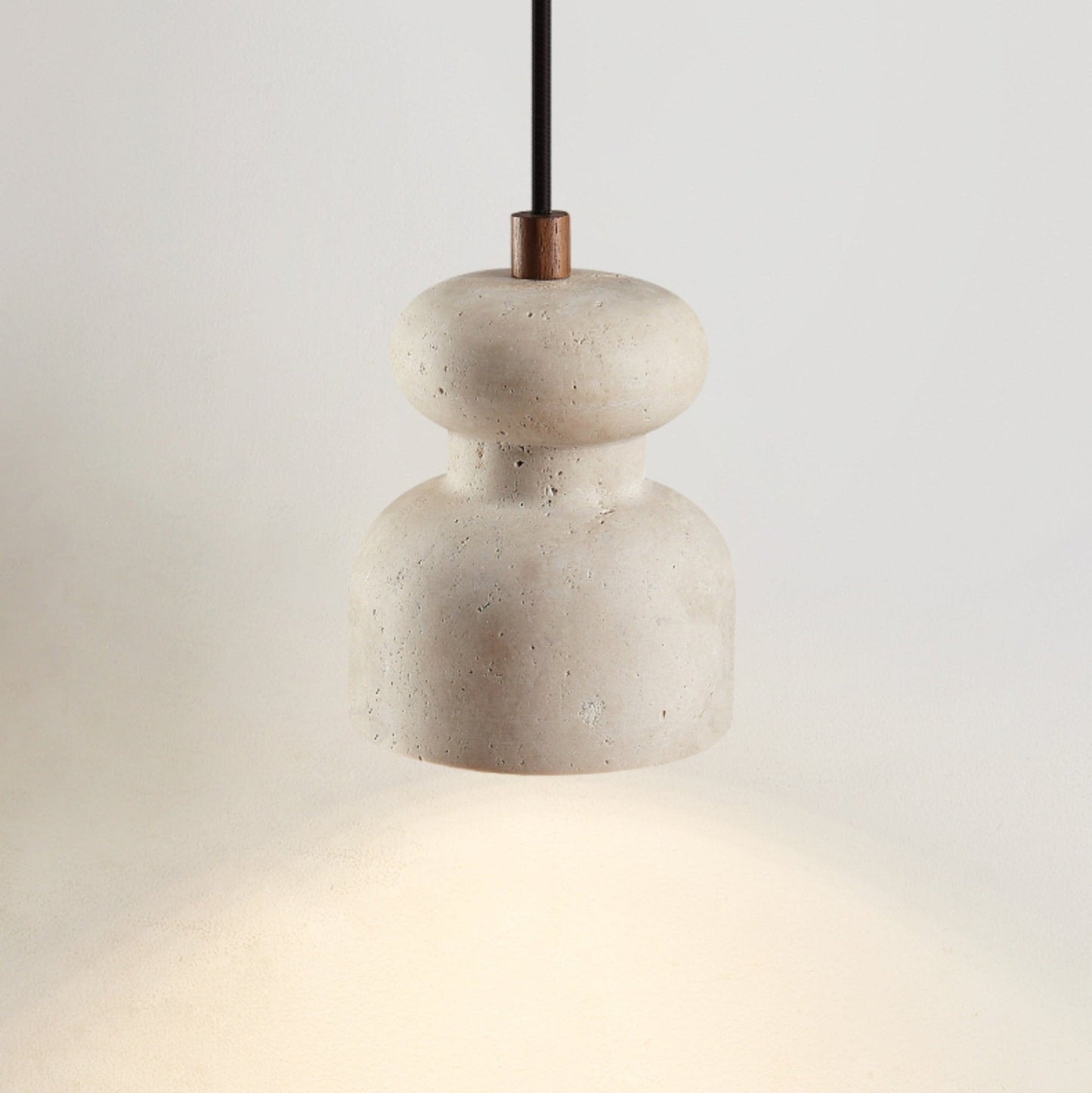 Textured Travertine Gourd Pendant Light
