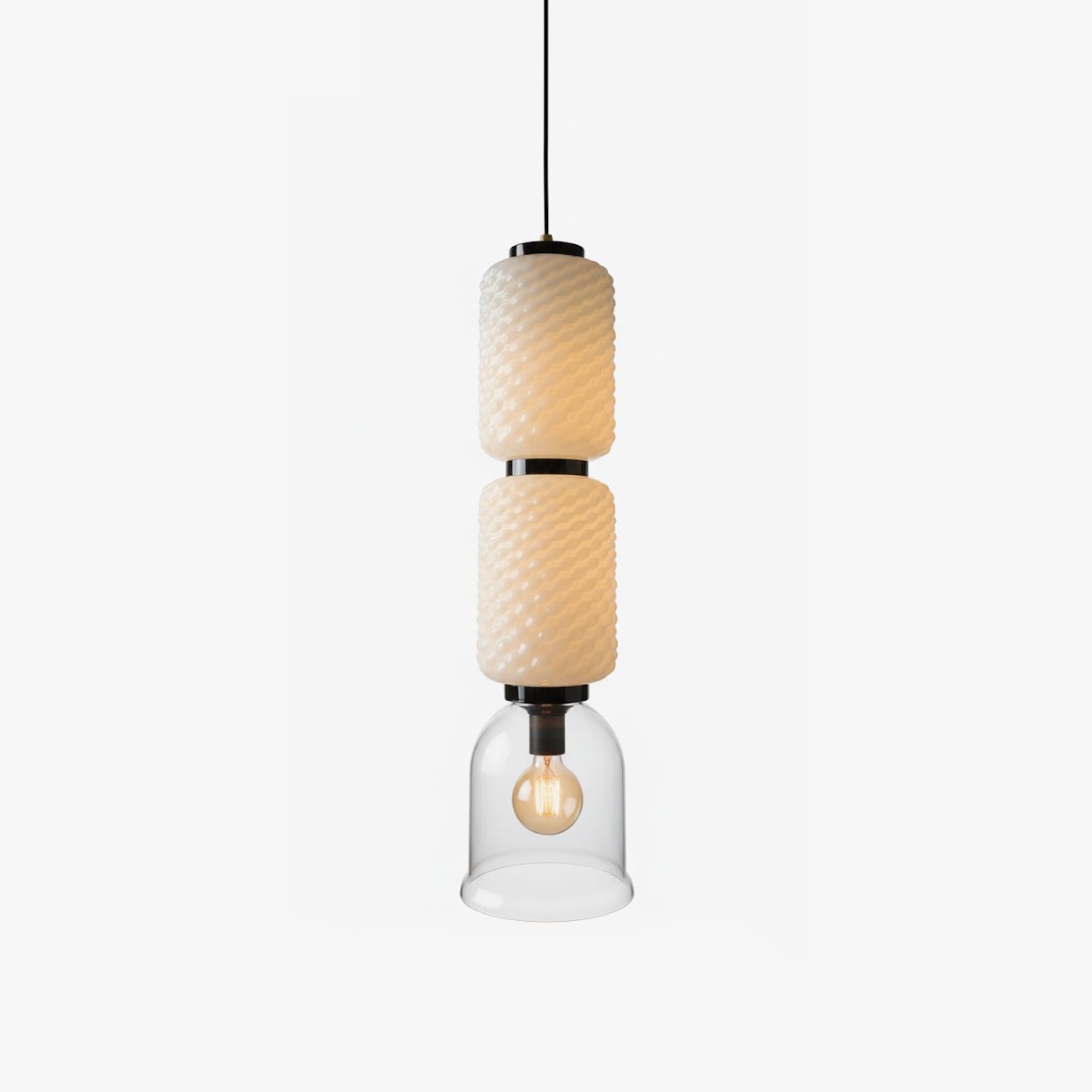 Textured Layered Glass Pendant Light