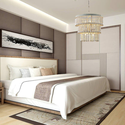 Three Tiered Wood Beaded Chandelier