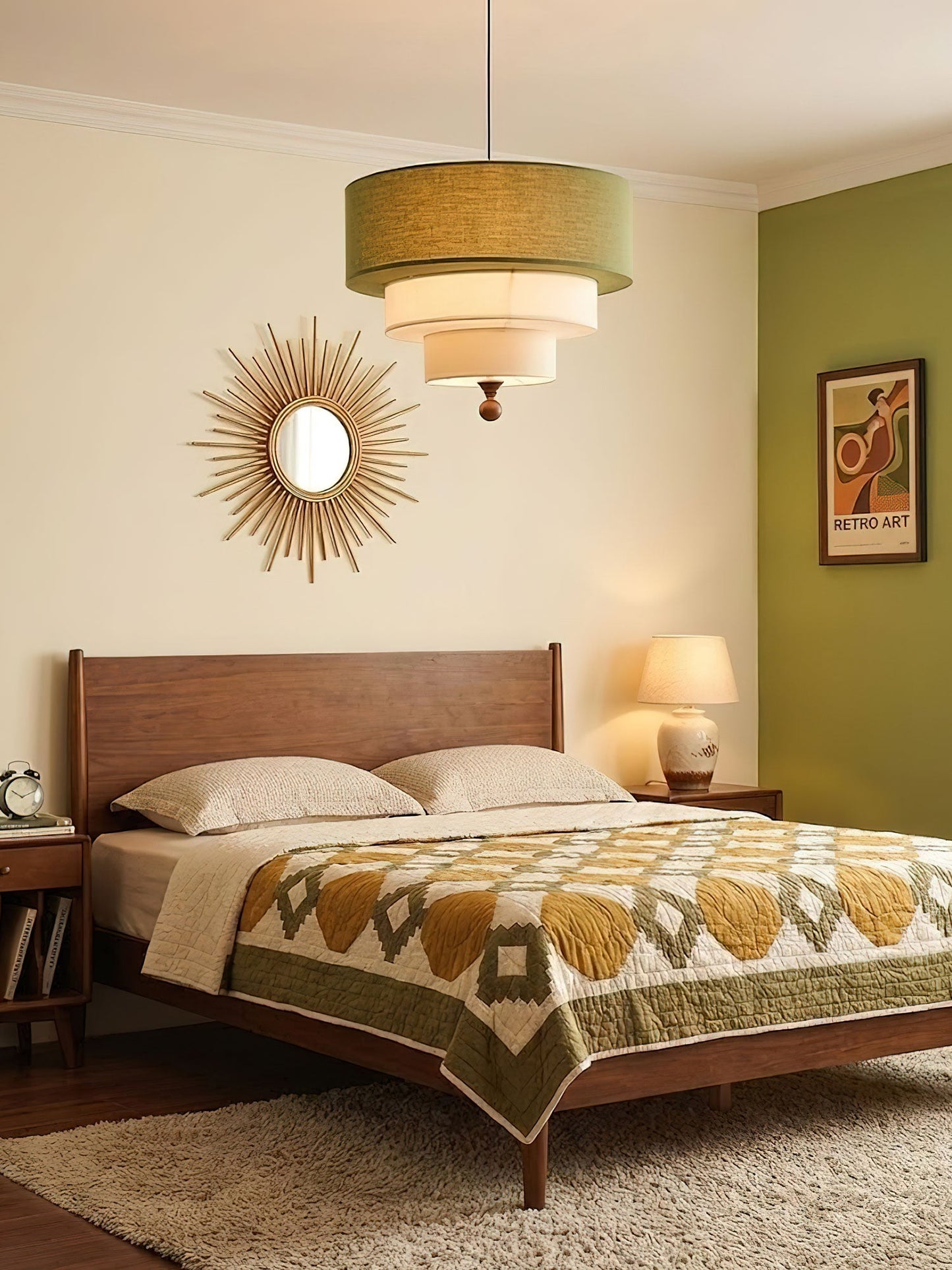Tiered Fabric Pendant Light