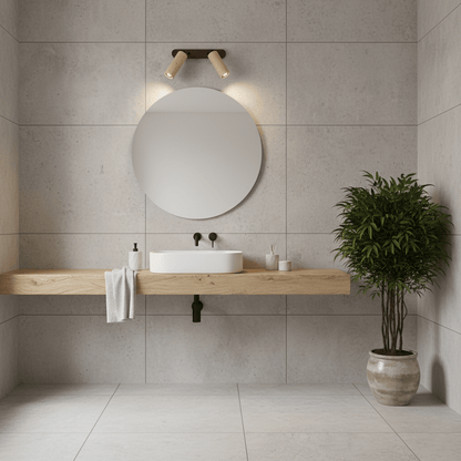 Travertine Triple Spotlight Wall Lamp