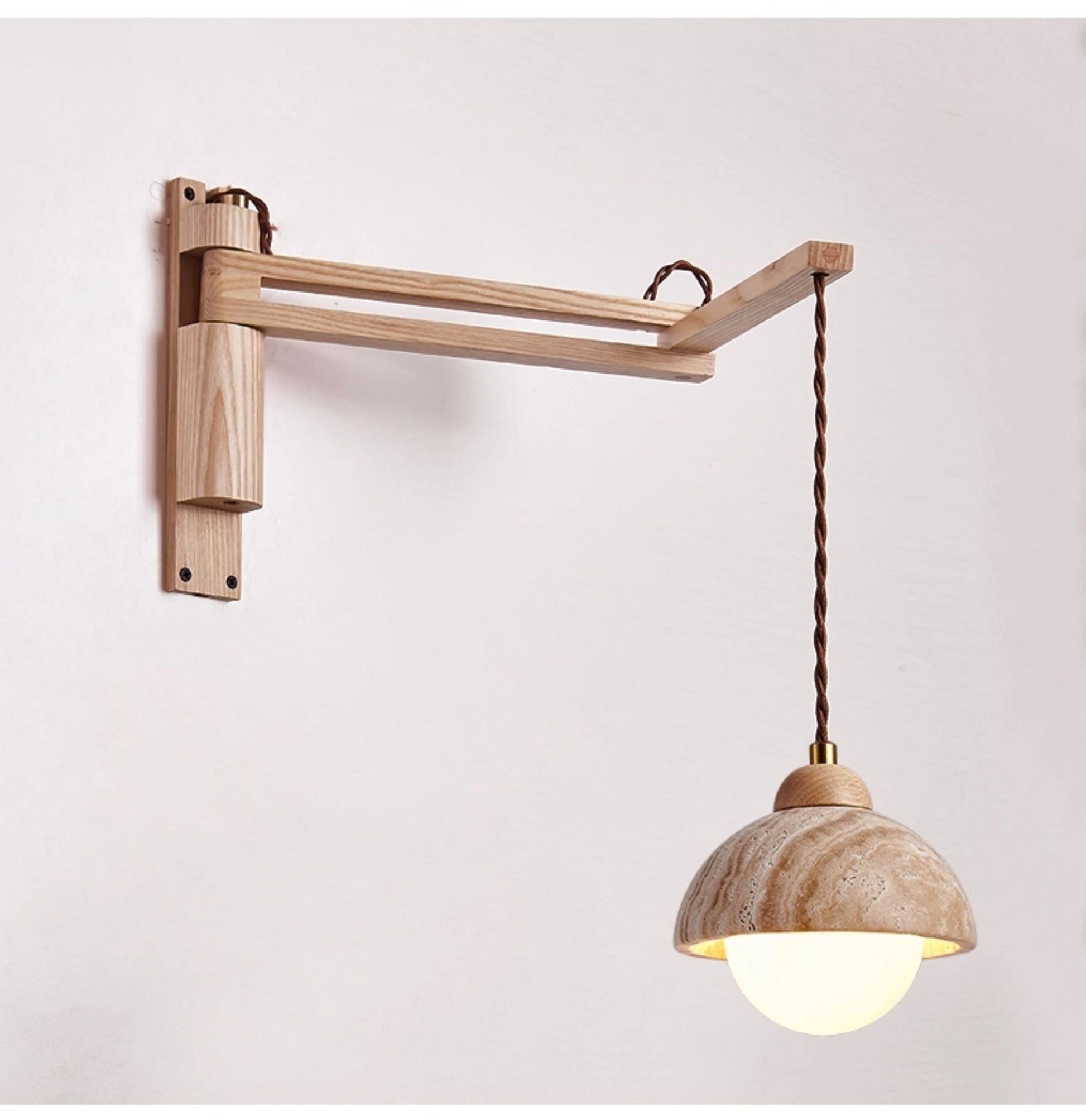 Travertine Swing Arm Wall Sconce