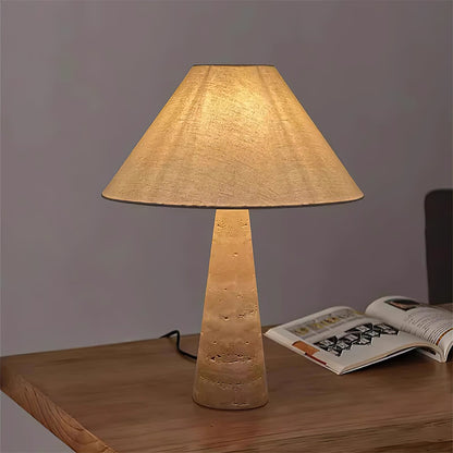 Travertine Column Table Lamp