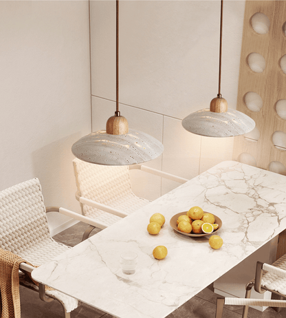 Travertine Dome Pendant Light