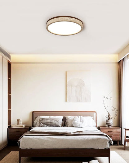 Travertine Halo Round Ceiling Lamp