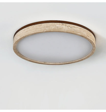 Travertine Halo Round Ceiling Lamp